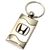 Premium Silver Honda Logo Brushed Metal Wave Spun Chrome Key Chain Ring Fob