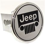 Jeep Grille Logo Chrome Tow 2" Receiver Hitch Cover Real Stainless Steel Plug