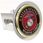 US Marine Corps Logo Chrome Tow 2" Receiver Hitch Cover Stainless Steel Plug 