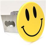 Yellow Smiley Face Tow 2" Receiver Hitch Cover Real Stainless Steel Plug 