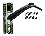 Premium 24" Frameless Flexible Rubber Windshield Wiper Blade w/Universal Adapter