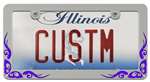 Chrome Butterfly Metal License Plate Tag Frame for Auto-Car-Truck