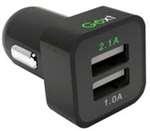 12V Dual USB Charger Block-Cigarette Lighter Adapter-Splitter 2.1A, 1.0A