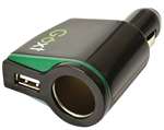 12V Auto Socket Adapter w/USB 2.1A Port Cigarette Lighter Plug Phone Charger