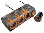 Realtree Camo Car Triple 12V Cigarette Lighter Adapter/Charger/Splitter w/Switch