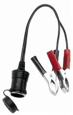 12V Cigarette Lighter Plug Power Socket w/Battery Clip-On Car-Bike-Auto Clips