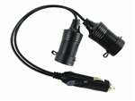 Twin Dual Car 12V Cigarette Lighter Plug Socket Extension Splitter Cord