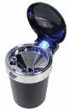 Blue Led Light Flip-Top Cigarette Ash Tray Fits into Auto-Car-Truck Cup Holder