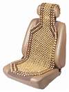 Universal Tan Wood Beaded Massage Seat Protector Cushion Cover for Car-Truck