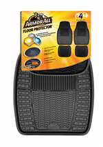 4 Armor All Black Rubber All-Weather Interior Floor Mats Set for Auto-Car-Truck