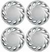 14" Premium Car Vector Silver Wheel/Rim Hub Caps Covers - Set of 4