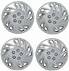 14" Premium Car Silver Wheel/Rim Hub Caps Covers w/Chrome Bolt Nuts - Set of 4