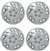 15" Premium Car Silver Wheel/Rim Hub Caps Covers w/Chrome Bolt Nuts - Set of 4