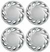 15" Premium Car Vector Silver Wheel/Rim Hub Caps Covers - Set of 4