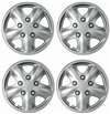 15" Premium Car Silver Wheel/Rim Hub Caps Covers w/Chrome Bolt Nuts - Set of 4