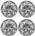 16" Premium Car Silver Wheel/Rim Hub Caps Covers w/Chrome Bolt Nuts - Set of 4