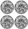 16" Premium Car Silver Wheel/Rim Hub Caps Covers w/Chrome Bolt Nuts - Set of 4