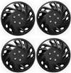 14" Premium Car Black Wheel/Rim Hub Caps Covers w/Chrome Bolt Nuts - Set of 4