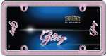 Premium Bling Pink Glitter Chrome License Plate Tag Frame for Car-Truck