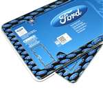 2 Ford Blue Logo Plastic License Plate Tag Frames for Car-Truck Front OR Back