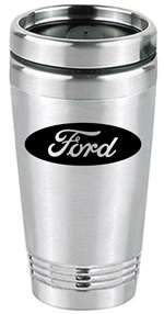 Premium Ford Logo Silver Stainless Steel Travel Coffee Tea Mug Cup Tumbler