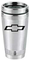Premium Chevy Logo Silver Stainless Steel Travel Coffee Tea Mug Cup Tumbler