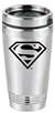Premium Superman Logo Silver Stainless Steel Travel Coffee Tea Mug Cup Tumbler