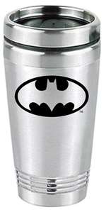 Premium Batman Logo Silver Stainless Steel Travel Coffee Tea Mug Cup Tumbler