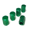 5 Premium Green Aluminum Tire/Wheel Air Stem Valve Caps for car-truck-hot rod