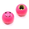 2 Pink Smiley Face Ball Tire/Wheel Air Stem Valve Caps for Bike-Motorcycle