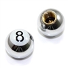 2 Silver Pool 8 Ball Tire/Wheel Air Stem Valve Caps for Bike-Motorcycle
