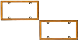 2 Bamboo Wood Design License Plate Tag Frames for Auto-Car-Truck