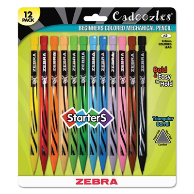 Zebra Cadoozles Starters Mechanical Pencil 2.0mm Color, 12-Pack