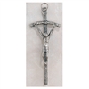 5 Â½" Oxidized Silver Crucifix - Papal Crucifix