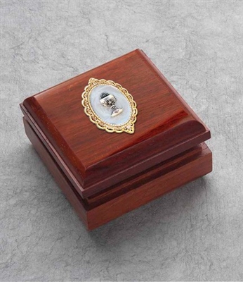 First Communion Keepsake Box - Rosewood