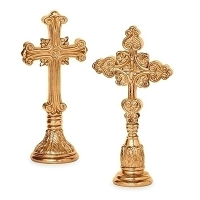 Gold Cross on Stand