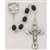 Rosary Sterling Silver - Black Wood Oval Beads