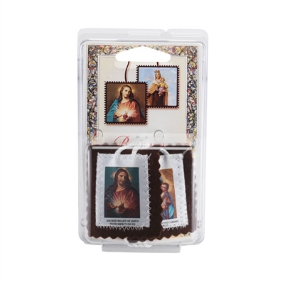 Scapular Brown with White Cord
