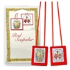 Scapular Red Crucifixion and Sacred Hearts
