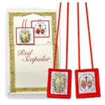 Scapular Red Crucifixion and Sacred Hearts