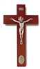 Crucifix - 9" Rosewood with Holy Spirit Medal