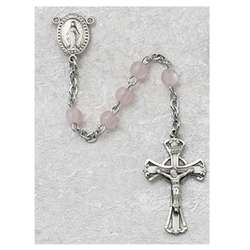 Rosary - Pink Glass