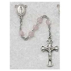 Rosary - SS Pink Glass