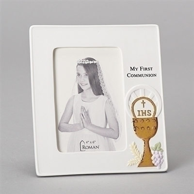 4x6 First Communion Photo Frame With Chalice - 8"