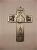 Baptism Cross - Pewter, Blue Rhinestones (Boy)