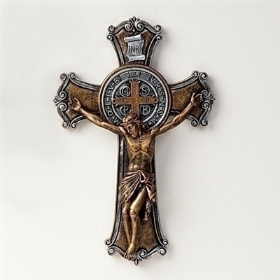 Crucifix St. Benedict Two-Tone 10.25-inch