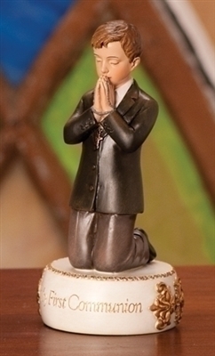 First Communion Kneeling Boy Figurine 5.5-inch