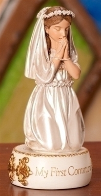 First Communion Kneeling Girl Figurine 5.5-inch
