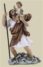 Statue - St. Christopher with Christ (4")