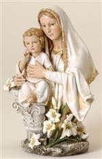 Statue Bust - Madonna & Child (9")